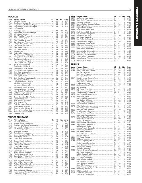 OFFICIAL 2007 NCAA BASEBALL RECORDS BOOK