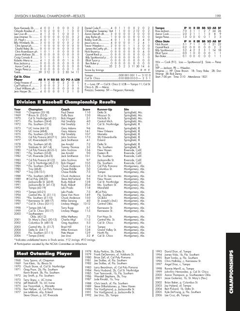 OFFICIAL 2007 NCAA BASEBALL RECORDS BOOK