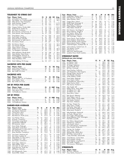 OFFICIAL 2007 NCAA BASEBALL RECORDS BOOK