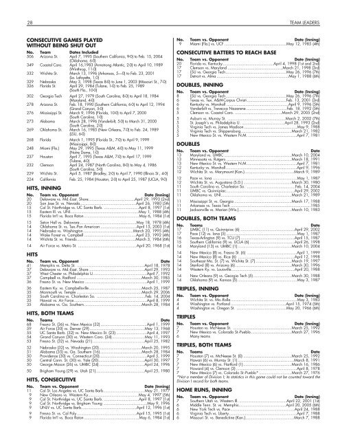 OFFICIAL 2007 NCAA BASEBALL RECORDS BOOK