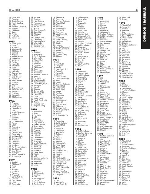 OFFICIAL 2007 NCAA BASEBALL RECORDS BOOK