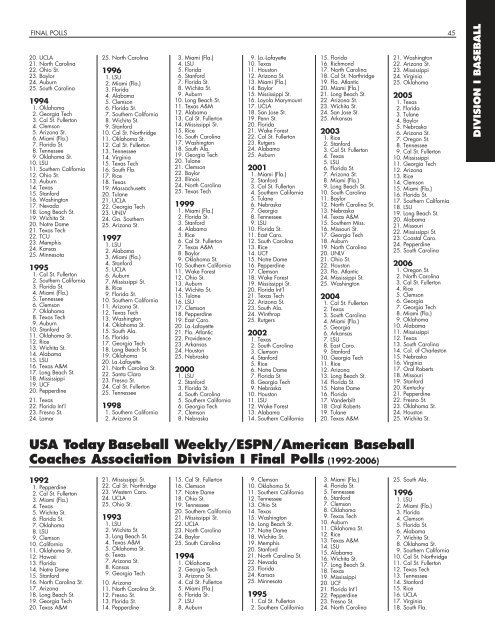 OFFICIAL 2007 NCAA BASEBALL RECORDS BOOK