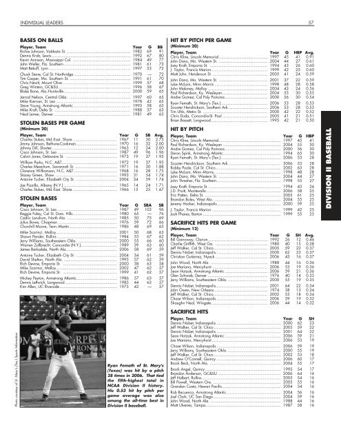 OFFICIAL 2007 NCAA BASEBALL RECORDS BOOK