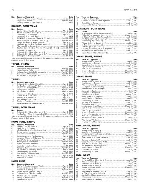 OFFICIAL 2007 NCAA BASEBALL RECORDS BOOK