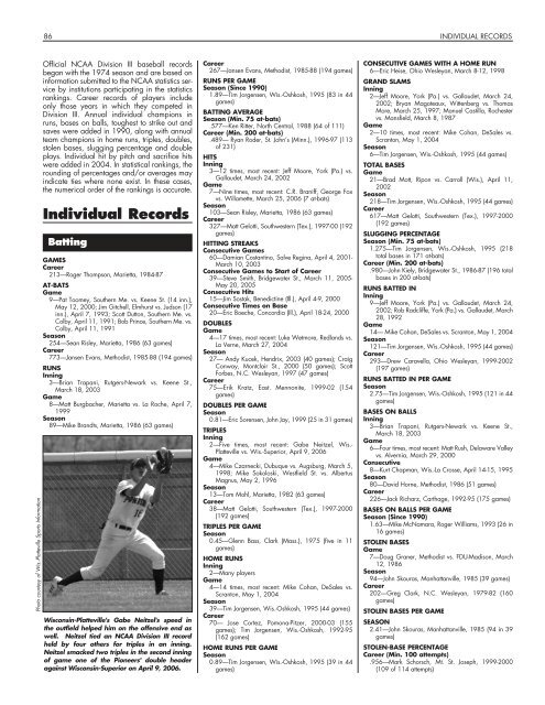 OFFICIAL 2007 NCAA BASEBALL RECORDS BOOK