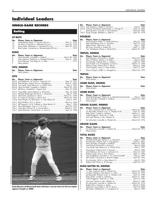 OFFICIAL 2007 NCAA BASEBALL RECORDS BOOK