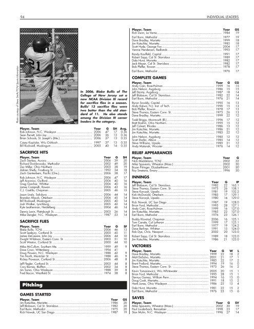 OFFICIAL 2007 NCAA BASEBALL RECORDS BOOK