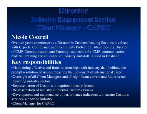 Client Manager - Customs Brokers and Forwarders Council of ...