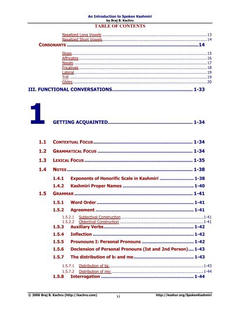 Introductory Pages - An Introduction to Spoken Kashmiri