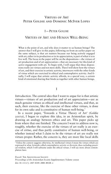Virtues of Art and Human Well-Being - Timothy R. Quigley