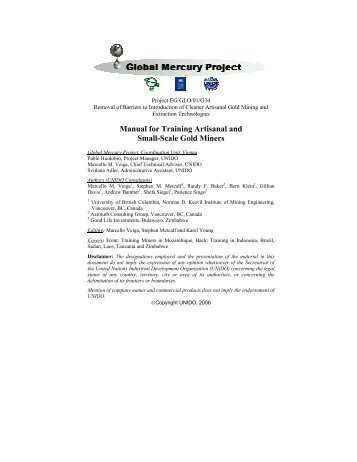 Manual for Training Artisanal and Small-Scale Gold Miners