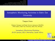 Ionospheric Monitoring Activities in Bahir Dar University - Student ...
