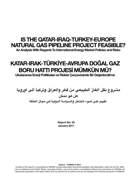 is the qatar-iraq-turkey-europe natural gas pipeline project ... - orsam