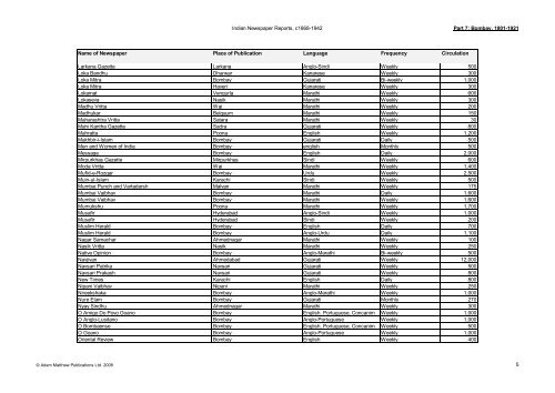 Indian Newspaper Reports, c18681942 Part 7 - Adam Matthew ...