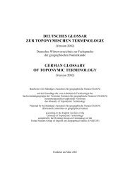 Deutsche Glossar zur toponymischen Terminologie