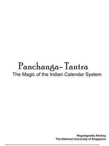 Panchanga- Tantra - Department of Mathematics