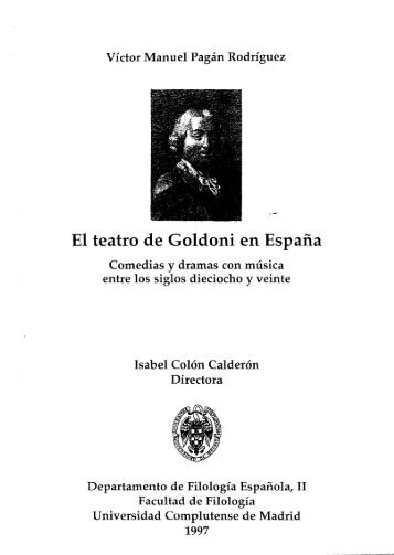 El teatro de Goldoni en España - Universidad Complutense de Madrid