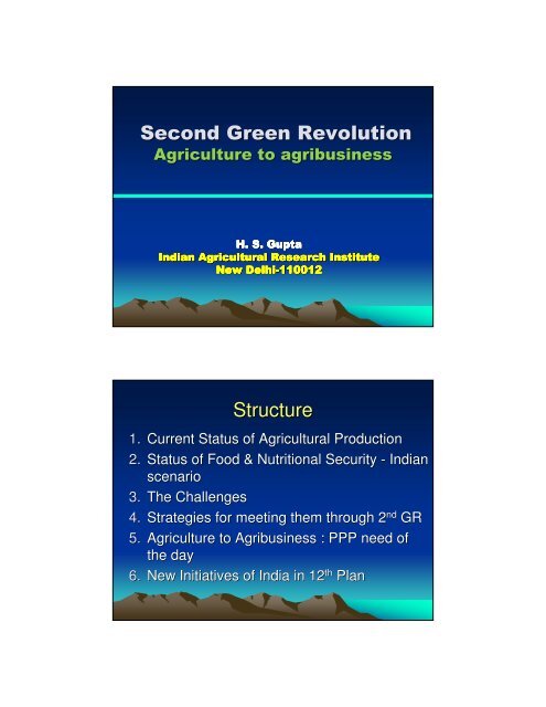 Second Green Revolution Structure
