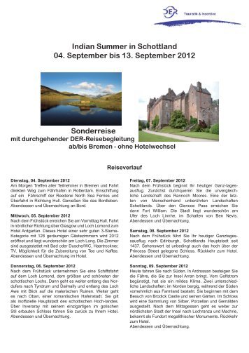 Indian Summer in Schottland 04. September bis 13 ... - Bremen