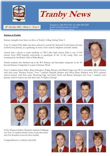 Junior School News Mr Graham Badge - Tranby College