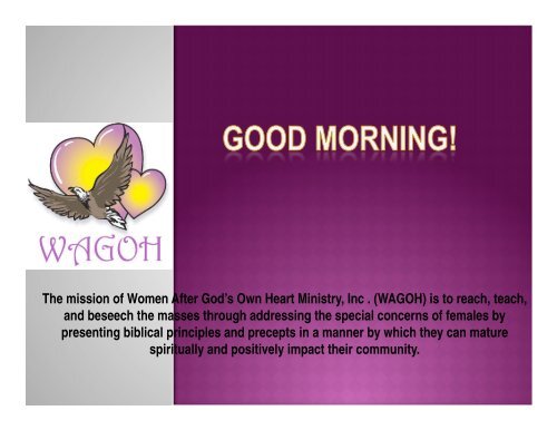 May 2012 Women After God S Own Heart Ministry