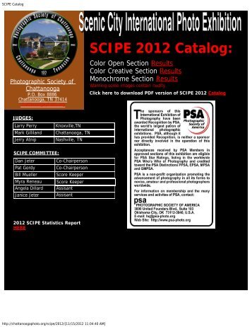 SCIPE Catalog - Photographic Society of Chattanooga