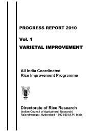 Directorate of Rice Research (DRR), through All India Coordinated ...