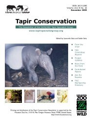 TAPIR FIELD VETERINARY MANUAL Tapir Specialist Group