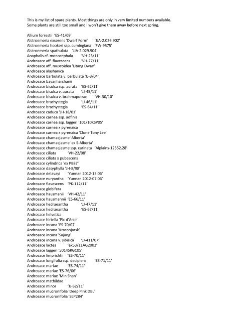 Exchange List