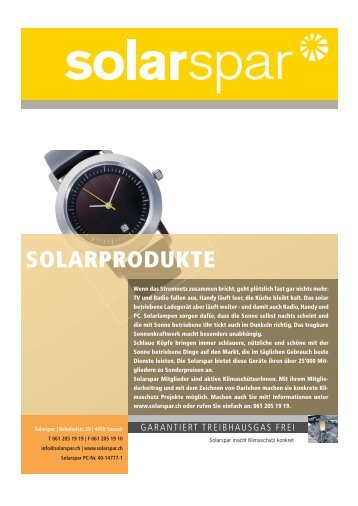 SOLARPRODUKTE - Solarspar