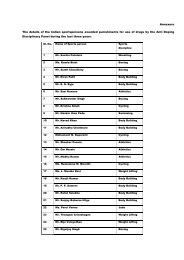 Annexure The details of the Indian sportspersons awarded ...