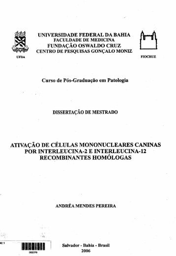 Andréa Mendes Pereira Ativação de celulas... 2006 ... - Arca - Fiocruz