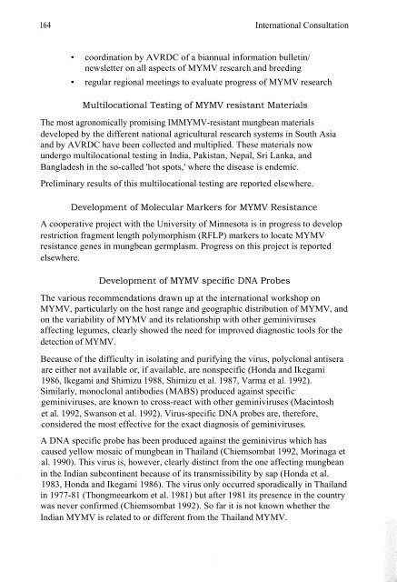 Mungbean Yellow Mosaic Virus in the AVRDC Mungbean ...
