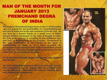 man of the month for january 2013 premchand degra of india - ABBF