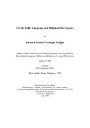 On the Indic Language and Origin of the Gypsies