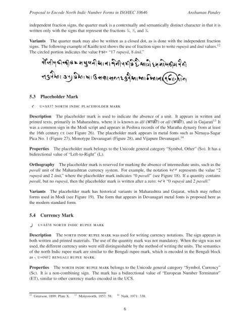 Common Indic Number Forms - dkuug