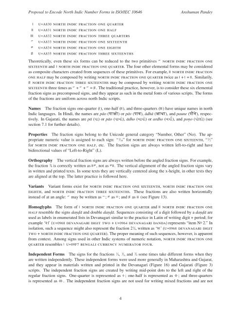 Common Indic Number Forms - dkuug