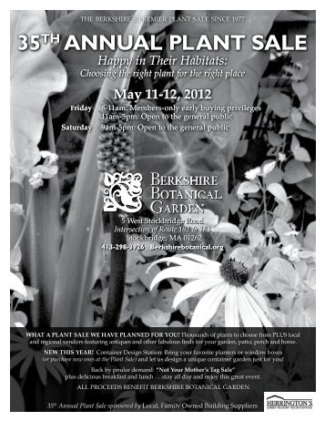 Berkshire Botanical Garden 35th Annual Plant Sale