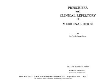 PRESCRIBER and CLINICAL REPERTORY of MEDICINAL HERBS ...