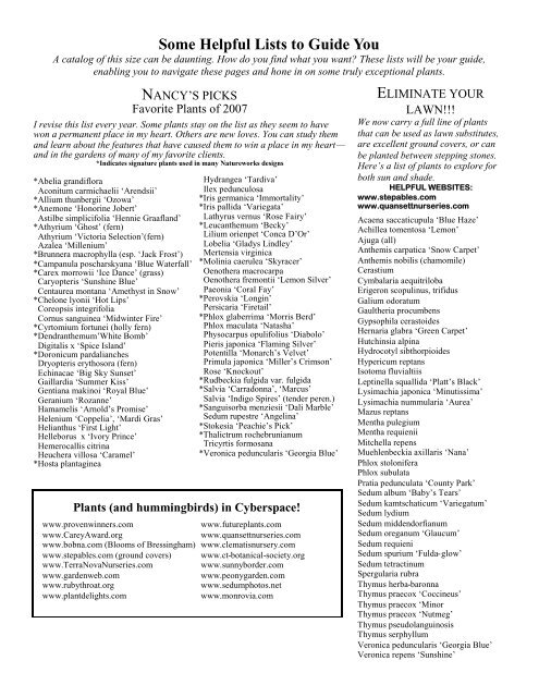 2007-2008 Natureworks Catalog