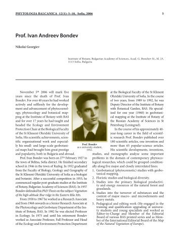 Prof. Ivan Andreev Bondev - Bio.bas.bg