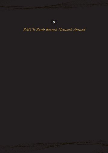 BMCE Bank Branch Network Abroad