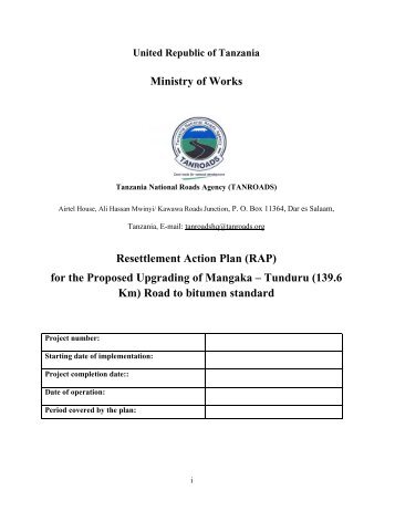 Tanzania National Roads Agency (TANROADS) - African ...