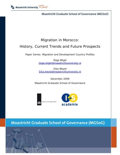 Migration in Morocco: History, Current Trends and Future ... - MGSoG