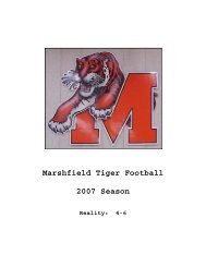 Marshfield Tiger Football 2007 Season - Marshfield School District