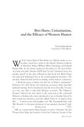 Bret Harte, Unitarianism, and the Efficacy of Western Humor