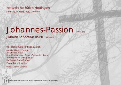Programmheft - Vocalensemble Hottingen Zürich