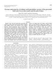 Presence and properties of cellulase and hemicellulase enzymes of ...