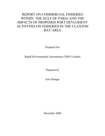 report on commercial fisheries within the gulf of paria and the ...