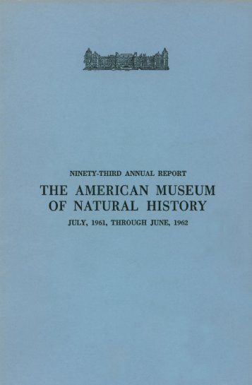 1961-1962 - American Museum of Natural History